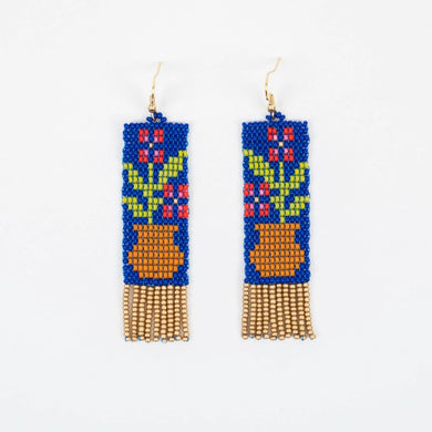 Flower Pot Fringe Earrings