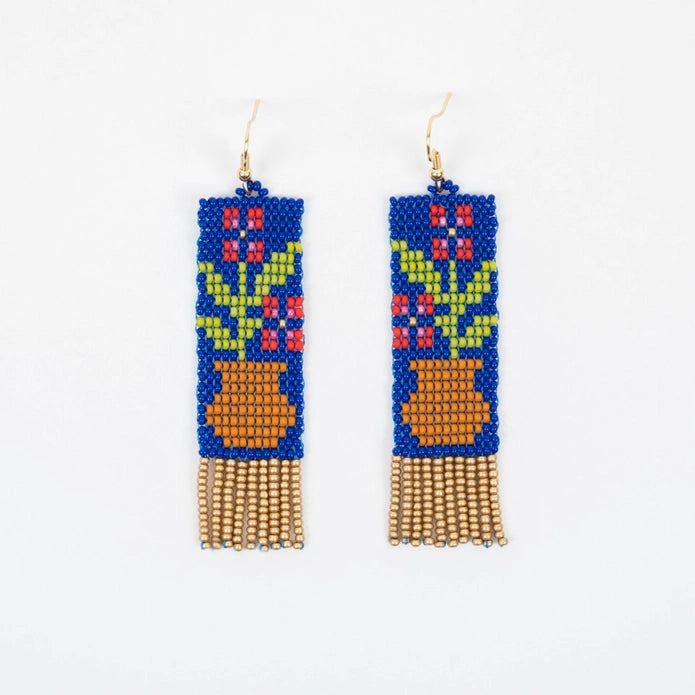 Flower Pot Fringe Earrings