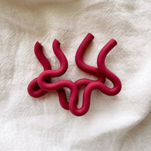 Squiggle Hoops | Polymer Clay Earrings (Multiple Colors)