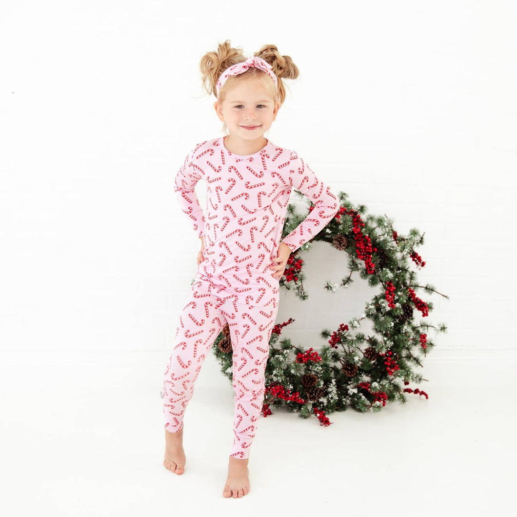 Candy Cane Lane Christmas Bamboo Two Piece Pajamas Set