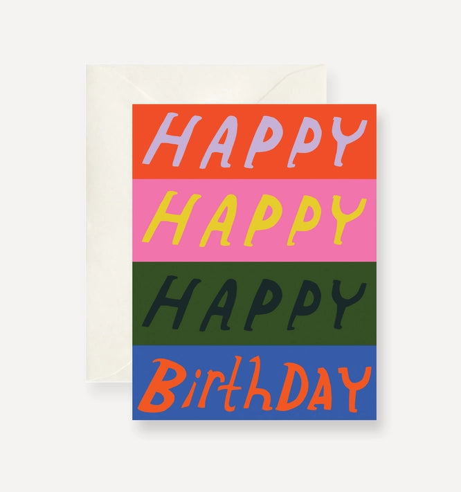 Happy Happy Happy Birthday Greeting Card