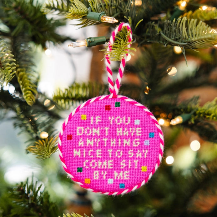 Come Sit By Me Needlepoint Ornament