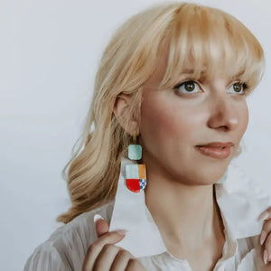 Asymmetrical Color Block Earrings