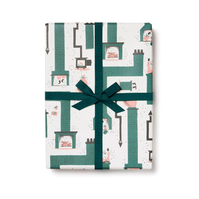 Santa Chimney Holiday Wrapping Paper