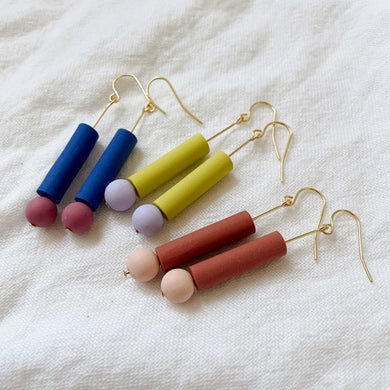 Mila | Beaded Dangle Polymer Clay Earrings (Multiple Colors)