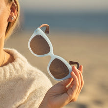 Cora - Milky Blue / Walnut Wood / Gradient Brown Sunglasses
