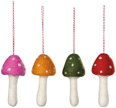 Toadstool Felt Christmas Ornaments