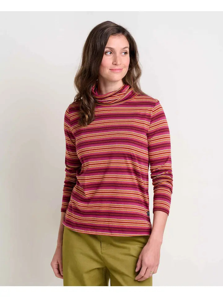Maisey Long Sleeve T-Neck - Violet Stripe