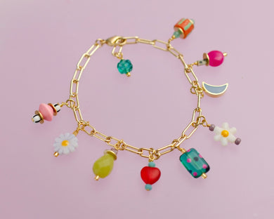 Colorful Flower Charm Bracelet