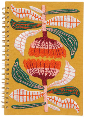 Venus Embroidered Cotton/Linen Cover Notebook