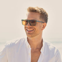 Diego - Matte Olive Green / Walnut Tortoise Temple Sunglasses