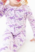 Land Before Bedtime Dinosaur Bamboo Baby Pajamas Convertible Footie - Prehistoric Purple
