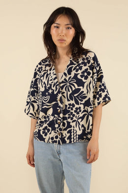 Palma Boxy Button Down Camp Shirt