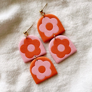 Calla | Colorblock Flower Polymer Clay Earrings