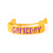 Game Day Adjustable Beaded Bracelet Yellow + Purple