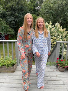 Women’s Pajama Set--Periwinkle Poppy