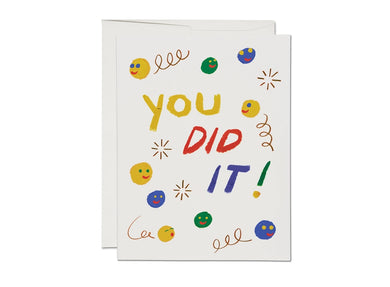 Smiley Faces You Did It Congratulations Greeting Card