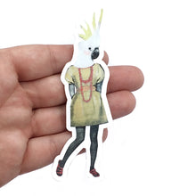 Cockatoo Bird Lady Vinyl Sticker