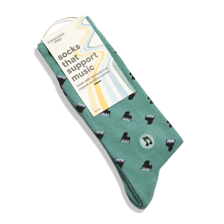 Socks That Support Music (Green Pianos)