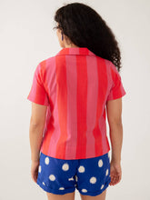 Camp Shirt - Pink Red Linen & Cotton Blend