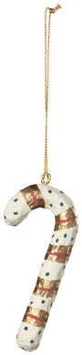 Yuletide Candy Cane Paper Mache Ornament