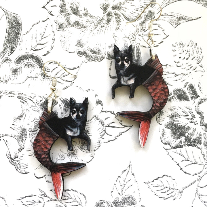 Chihuahua Mermaid Earrings