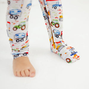 Diggin' Bedtime Construction Trucks Convertible Footie