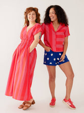 Camp Shirt - Pink Red Linen & Cotton Blend