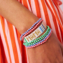 Gabby "Mama" Adjustable Beaded Bracelet Rainbow