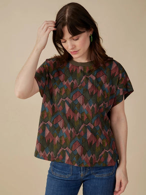 Geo Jewels Caitlin Top - Organic Fair Trade Boxy Tee