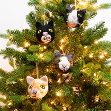 Fair Trade Cat Head Ornament (Multiple Styles/Colors)