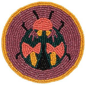 Hand-Beaded Beetle Coasters (Set of 4)