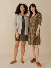 Jaya Half Sleeve Dress - Olive Kalamkari