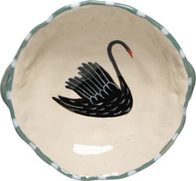 Swan Song Hand Painted Footed Bowl