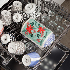 Poinsettia Swedish Dishcloth