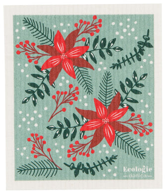 Poinsettia Swedish Dishcloth