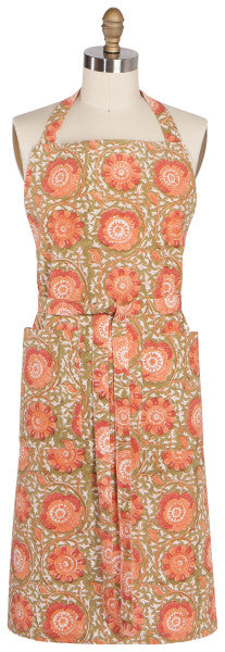 Zinnia Hand Block Printed Apron