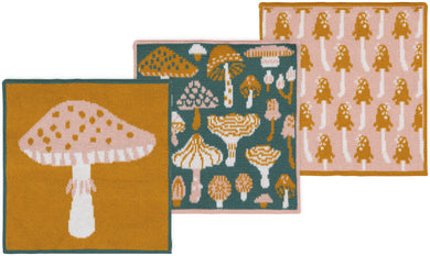 Mushroom Gems Knit Dishcloths (Set of 3)