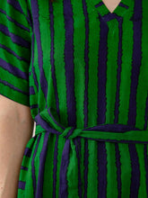 Karissa V-Neck Dress in  Emerald & Blue