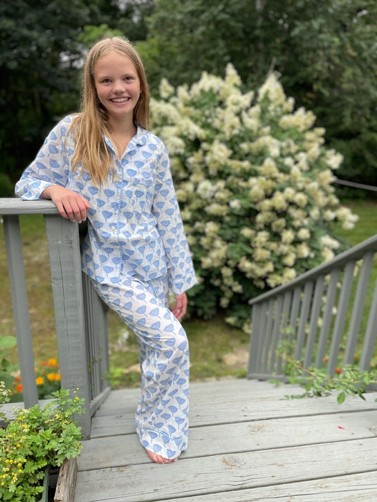 Women’s Pajama Set--Periwinkle Poppy