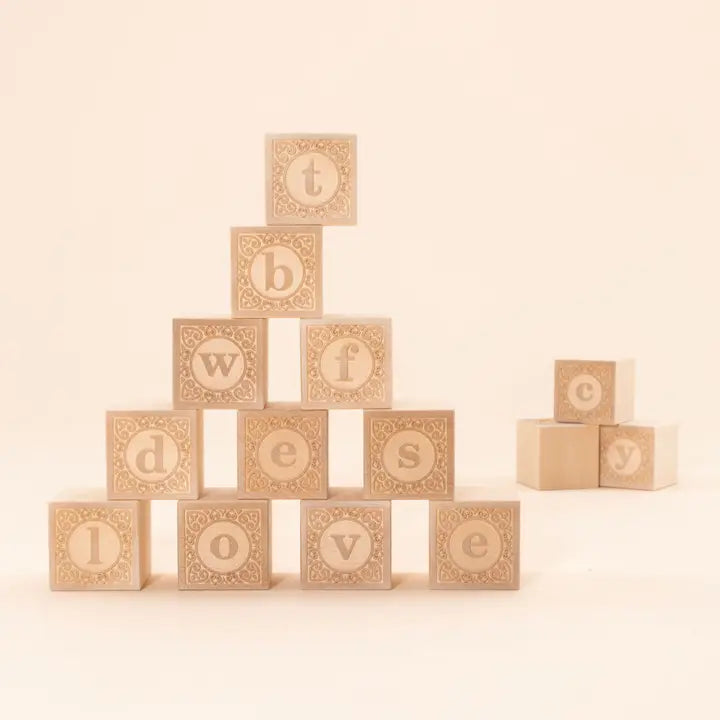 Bare Wood Alphabet Blocks