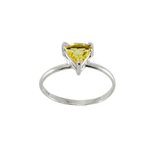 Lemon Topaz Trillion Solitaire Sterling Silver Ring