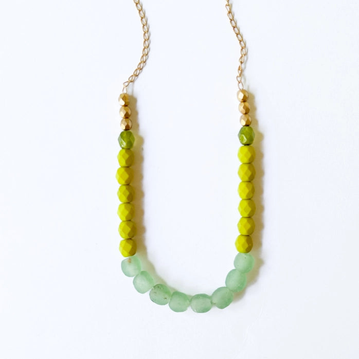 Recycled African Glass and Mixed Bead Necklace