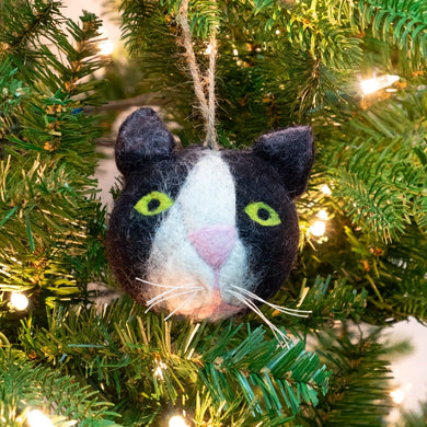 Fair Trade Cat Head Ornament (Multiple Styles/Colors)