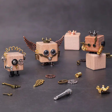 Diy Timberbot Kit, Build 2 Wooden Robots