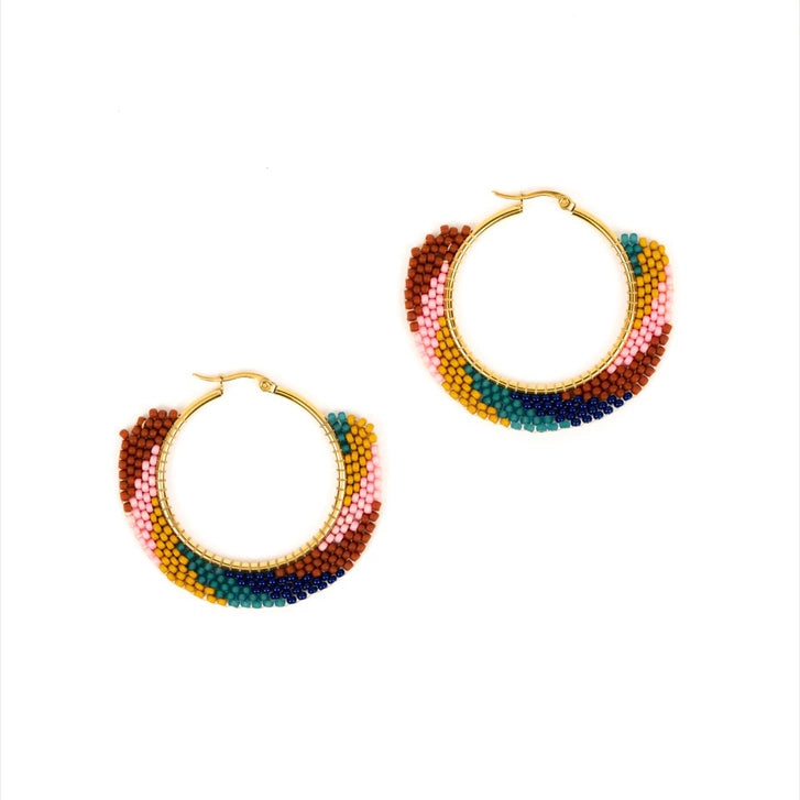 Beaded Swirl Slide Hoop Earrings Beaded Swirl Slide Hoop Earrings