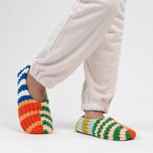 Patchwork Stripe Rib Slippers (Multiple Colors)