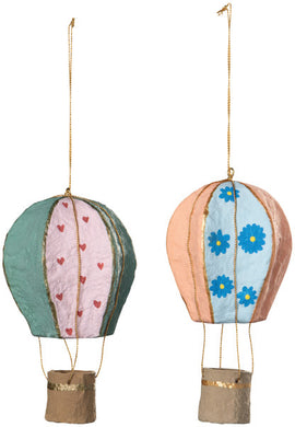 Paper Mache Hot Air Balloon Ornaments