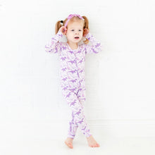 Land Before Bedtime Dinosaur Bamboo Baby Pajamas Convertible Footie - Prehistoric Purple
