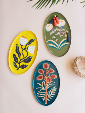 Hand Painted Botanical Oval Trays